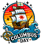 Columbus Day  Precision Cut Decal